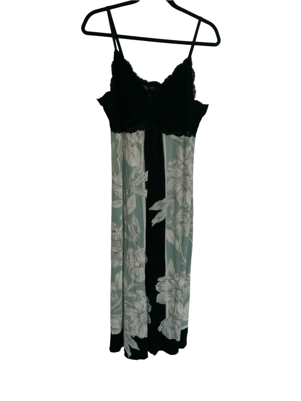 Soma Intimates Black Floral Maxi Lace Nightgown Size XL Comfy Romantic Soft